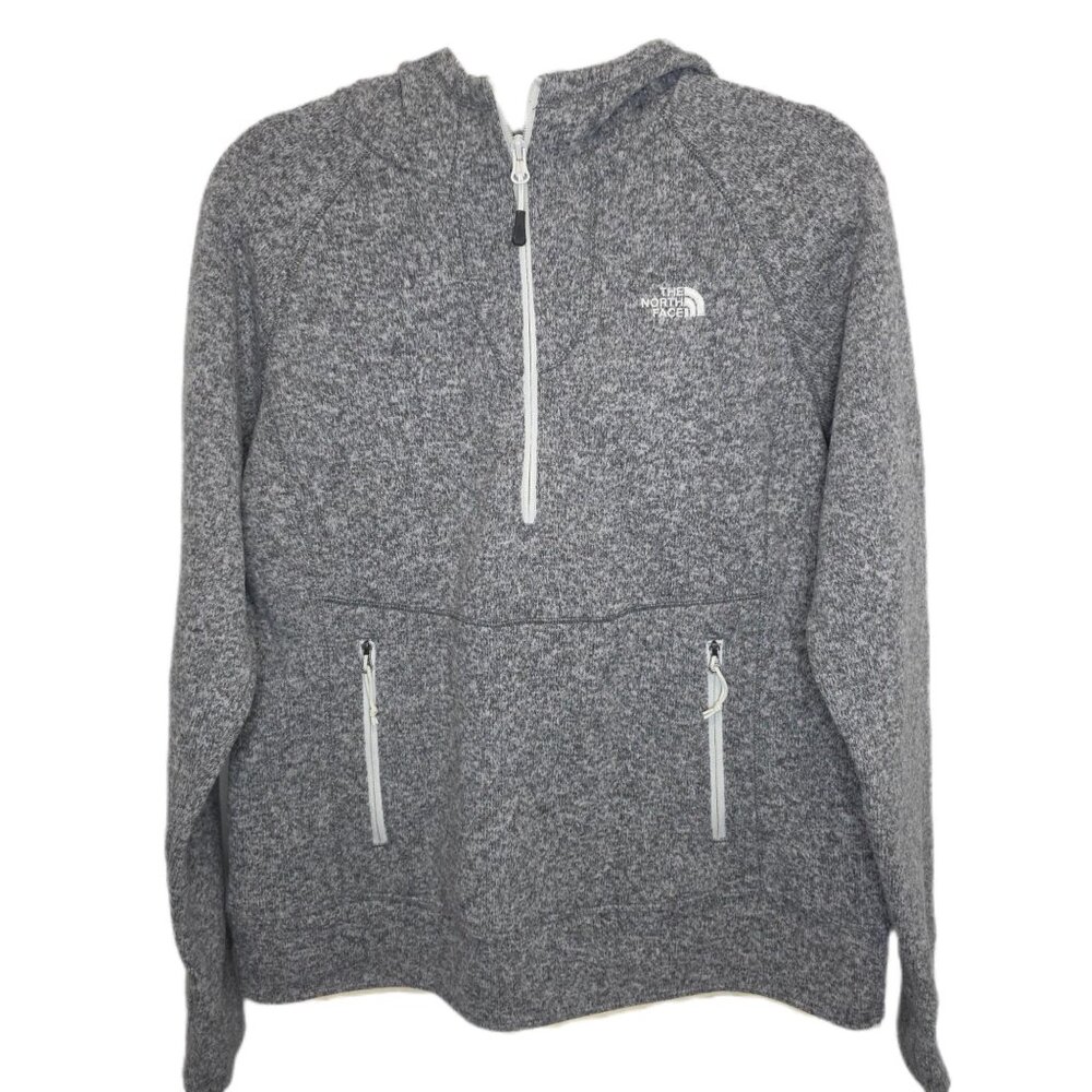 1260 The North Face 3/4 Zip Fleece Hoodie Pullover Sz.L Womens